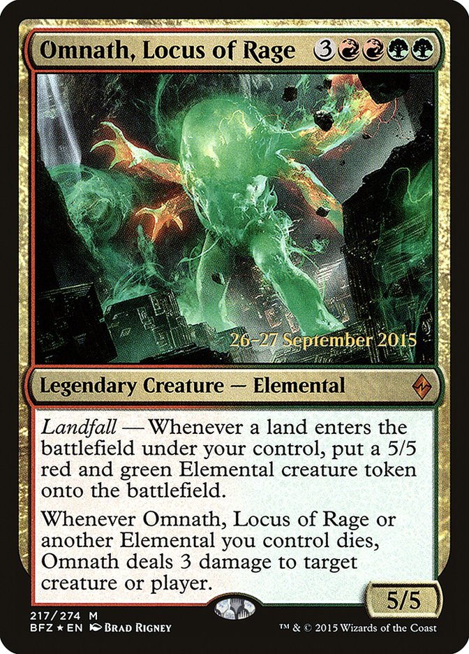 Omnath, Locus of Rage ESPAÑOL [Battle for Zendikar Prerelease Promos]