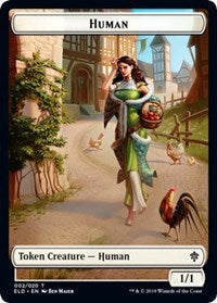 Human // Food (16) Double-sided Token [Throne of Eldraine Tokens]