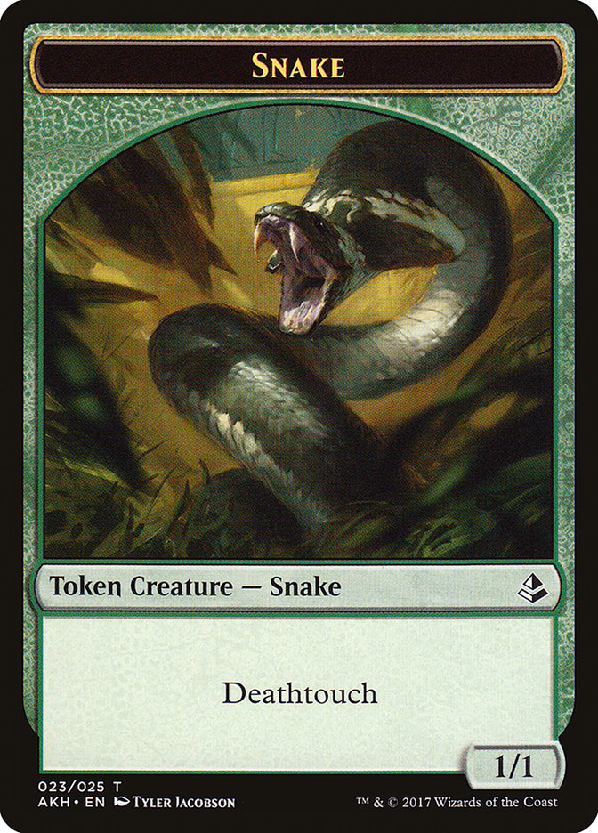 Aven Initiate // Snake Double-sided Token [Amonkhet Tokens]